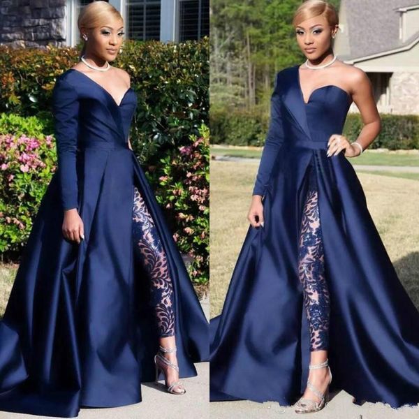 2020 one shoulder prom dresses pant suits a line royal navy high split long sleeve formal party gowns jumpsuit celebrity dresses c247j, Black
2020 one shoulder prom dresses pant suits a line royal navy high split long sleeve formal party gowns jumpsuit celebrity dresses c247j, Black