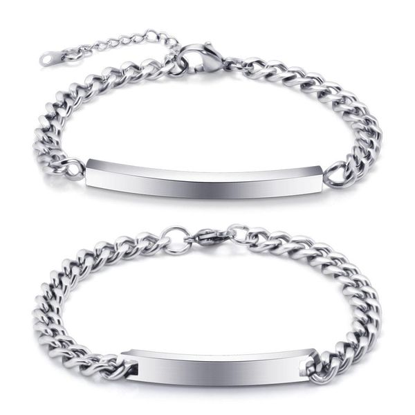 new fashion titanium stainless steel mens & womens blank id chain bracelet steel color lovers bracelets jewelry gifts for couples wholesale, Black
new fashion titanium stainless steel mens & womens blank id chain bracelet steel color lovers bracelets jewelry gifts for couples wholesale, Black