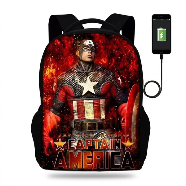 america captain print backpack teenager boys high school bags kids usb charger backpack students children school bags
america captain print backpack teenager boys high school bags kids usb charger backpack students children school bags