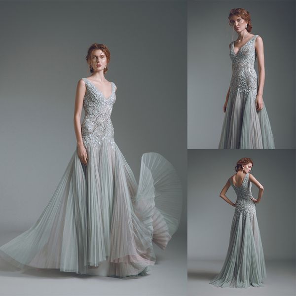 2020 mermaid evening dresses v neck appliqued beaded sleeveless prom dress open back ruffle sweep train custom made formal party gown, Black;red
2020 mermaid evening dresses v neck appliqued beaded sleeveless prom dress open back ruffle sweep train custom made formal party gown, Black;red