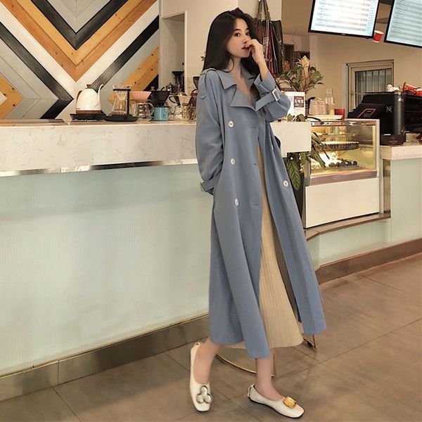 2020 new autumn trend women's windbreaker elegant waist belt loose blue khaki red spring long trench coat for women outwear f117, Tan;black
2020 new autumn trend women's windbreaker elegant waist belt loose blue khaki red spring long trench coat for women outwear f117, Tan;black