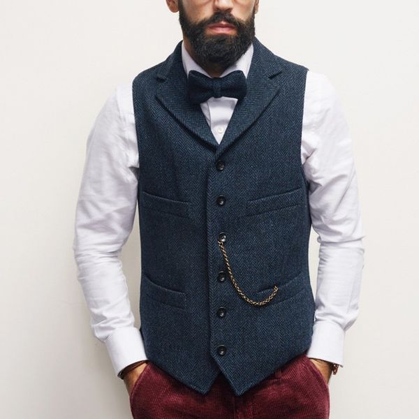 dark blue wool groom vests formal business wear for men suit british style with chains slim fit wedding waistcoat, Black
dark blue wool groom vests formal business wear for men suit british style with chains slim fit wedding waistcoat, Black