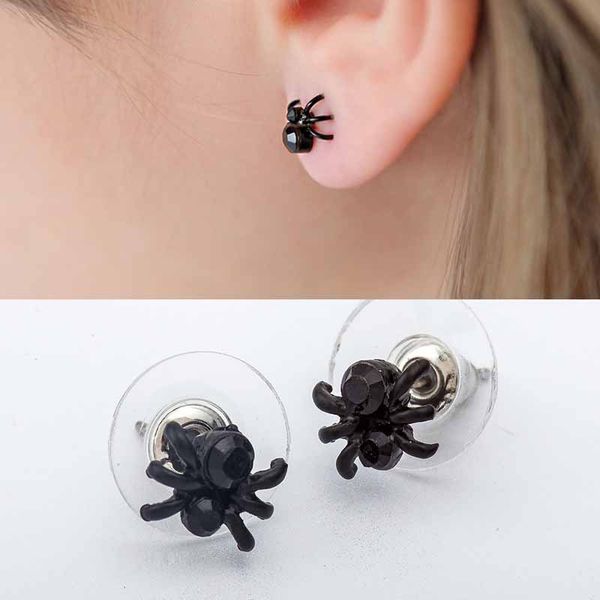 han edition fashion trendy personality cute small spider earrings small 2019 alloy black geometric earring for women qw-76, Silver
han edition fashion trendy personality cute small spider earrings small 2019 alloy black geometric earring for women qw-76, Silver