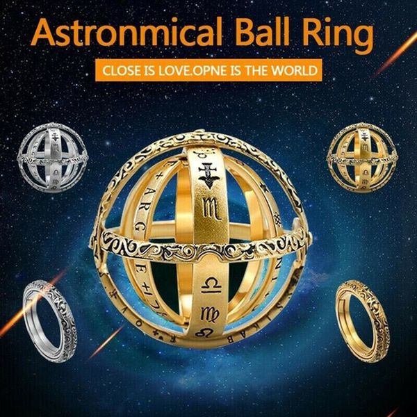 creative astronomical sphere ball ring complex rotating clamshell finger ring couple lover jewelry gifts vintage globe rings, Golden;silver
creative astronomical sphere ball ring complex rotating clamshell finger ring couple lover jewelry gifts vintage globe rings, Golden;silver