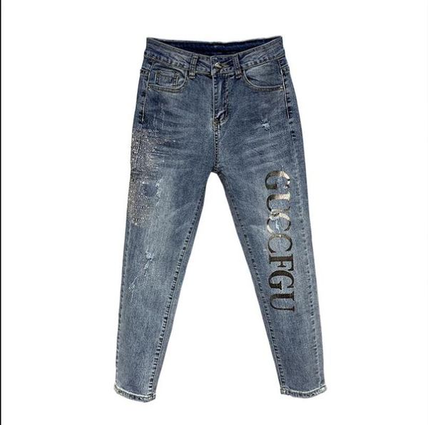 women's jeans european fashion women 2021 spring fall slim rhinestones letters high waist skinny pencil pants stretch denim trousers, Blue
women's jeans european fashion women 2021 spring fall slim rhinestones letters high waist skinny pencil pants stretch denim trousers, Blue