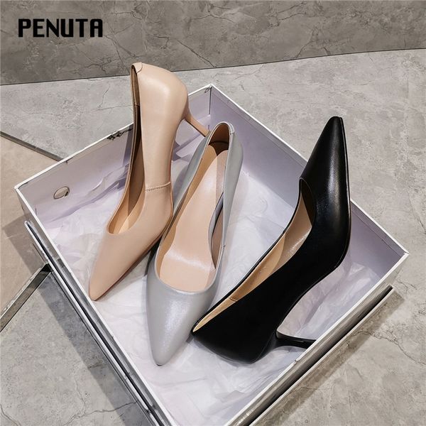 penuta high heel pumps pointy toe genuine leather women formal occession shoes new fashion spring ladies office shoes 2020, Black
penuta high heel pumps pointy toe genuine leather women formal occession shoes new fashion spring ladies office shoes 2020, Black