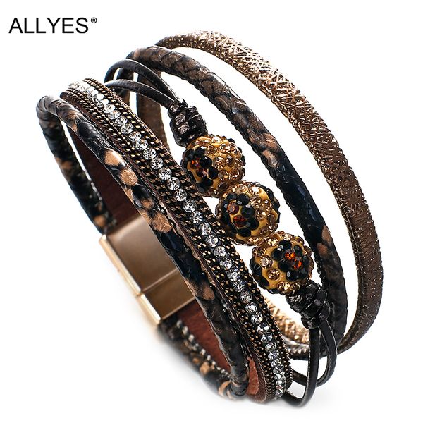 allyes multilayer leopard leather bracelets for women elegant rhinestone crystal beads wide wrap bracelet fashion jewelry, Golden;silver
allyes multilayer leopard leather bracelets for women elegant rhinestone crystal beads wide wrap bracelet fashion jewelry, Golden;silver