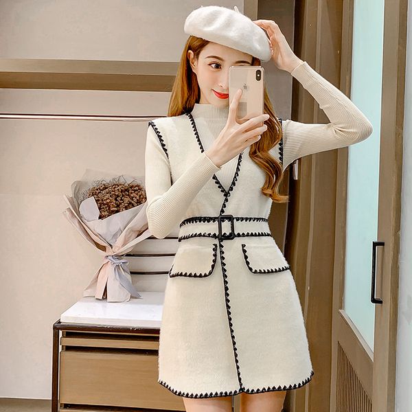 women's vests fashion women streetwear woolen cloth vest jacket 2021 spring autumn female patchwork cardigan with belt slim blend coat, Black;white
women's vests fashion women streetwear woolen cloth vest jacket 2021 spring autumn female patchwork cardigan with belt slim blend coat, Black;white