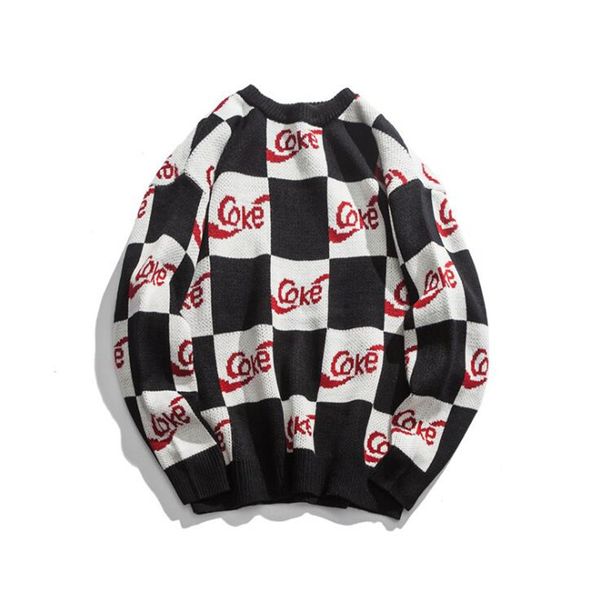 white red plaid sweater streetwear men hip hop knitted sweater pullover checkered autumn 2018 cotton retro sweater street style, White;black
white red plaid sweater streetwear men hip hop knitted sweater pullover checkered autumn 2018 cotton retro sweater street style, White;black