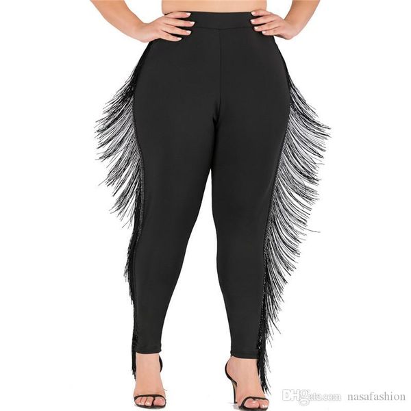 women plus size leggings fashion designer female capris with tassel casual loose ladies pencil pants, Black
women plus size leggings fashion designer female capris with tassel casual loose ladies pencil pants, Black