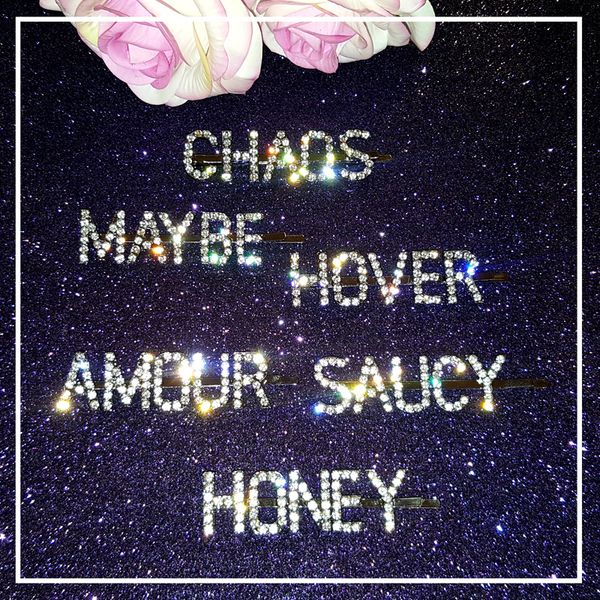 fashion hair clips "amour" "chaos" "honey" "saucy" "maybe" "hover" words bobby p, White;golden
fashion hair clips "amour" "chaos" "honey" "saucy" "maybe" "hover" words bobby p, White;golden