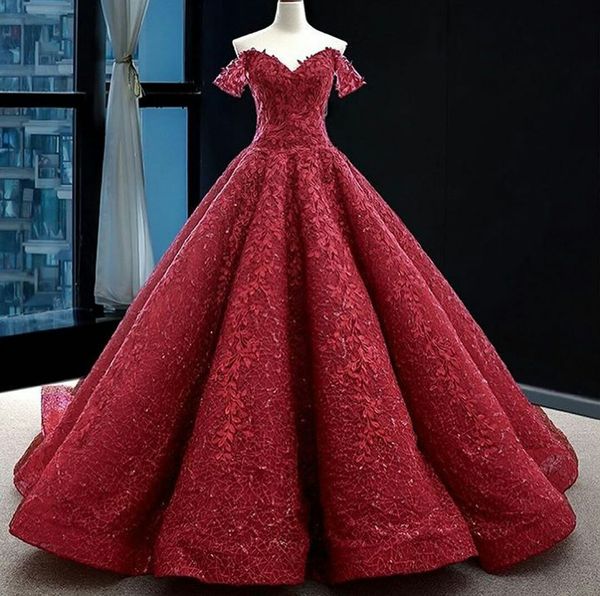 gorgeous dark red evening dresses off the shouder lace appliqued glitter ball gown prom dress custom made arabic quinceanera party gowns, Black
gorgeous dark red evening dresses off the shouder lace appliqued glitter ball gown prom dress custom made arabic quinceanera party gowns, Black