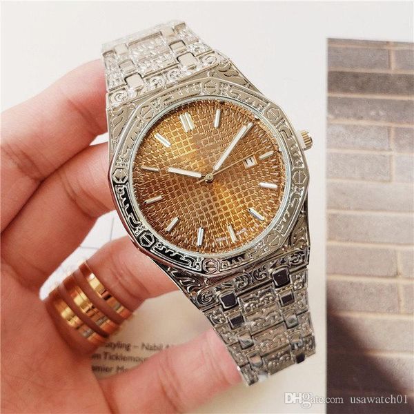 fashion men women luxury watch engraved royal oak offshore 41mm quartz movement stainless steel bracelet green dial mens designer watches, Slivery;brown
fashion men women luxury watch engraved royal oak offshore 41mm quartz movement stainless steel bracelet green dial mens designer watches, Slivery;brown