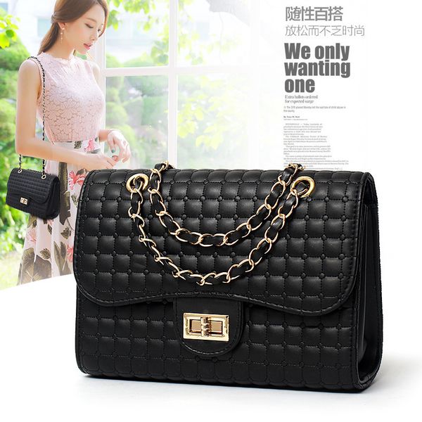2019 pu leather women handbag black candy color lattice crossbody shoulder bag for girls messenger bags chain summer bags
2019 pu leather women handbag black candy color lattice crossbody shoulder bag for girls messenger bags chain summer bags