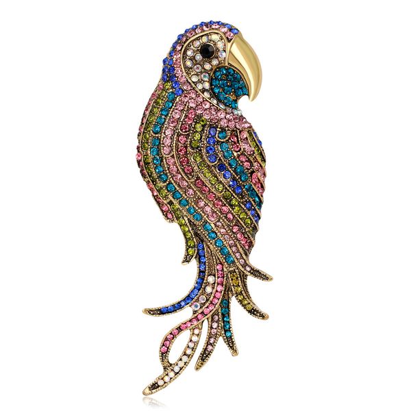temperament joker korean animal brooch fashion personality colored diamond parrot brooch wholesale, Gray 
temperament joker korean animal brooch fashion personality colored diamond parrot brooch wholesale, Gray