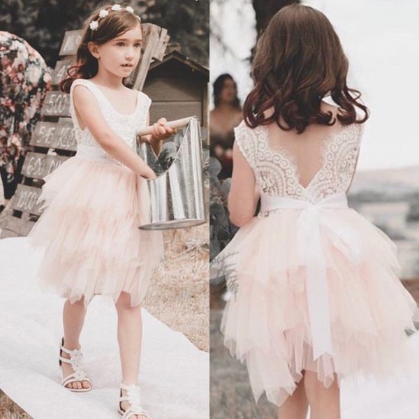 pink blush flower girl dress jewel neck lace appliques beads sash boho girls birthday dress knee length tulle pageant gown, White;red
pink blush flower girl dress jewel neck lace appliques beads sash boho girls birthday dress knee length tulle pageant gown, White;red