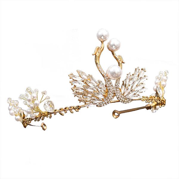 fashion double swan baroque crown headdress pearl bridal hair accessories princess bridal wedding headwear, Golden;white
fashion double swan baroque crown headdress pearl bridal hair accessories princess bridal wedding headwear, Golden;white