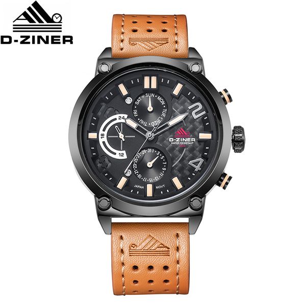 d-ziner mens sport watch outdoor real leather wristwatch for men black color japan quartz waterproof watch uhren, Slivery;brown
d-ziner mens sport watch outdoor real leather wristwatch for men black color japan quartz waterproof watch uhren, Slivery;brown
