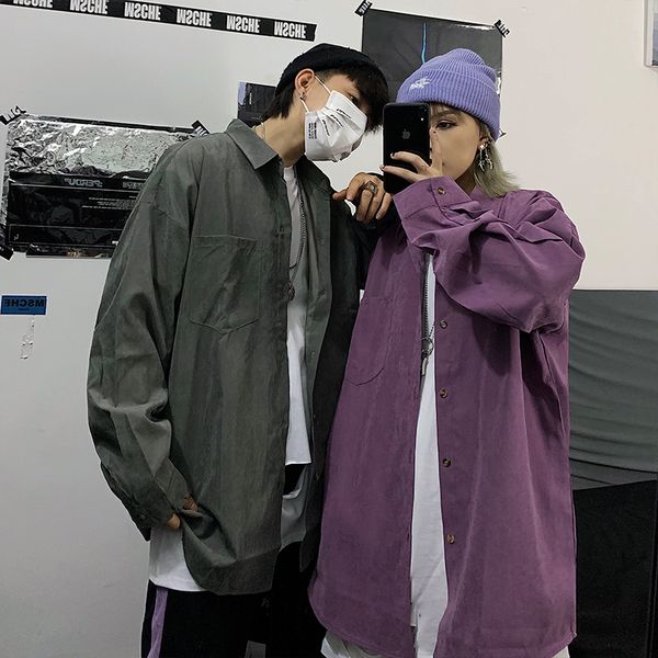 весна повседневная рубашка мужская мода solid color сыпучие длинными рукавами пару футболки мужские streetwear дикого общество мужчины рубаш, White;black
весна повседневная рубашка мужская мода solid color сыпучие длинными рукавами пару футболки мужские streetwear дикого общество мужчины рубаш, White;black
