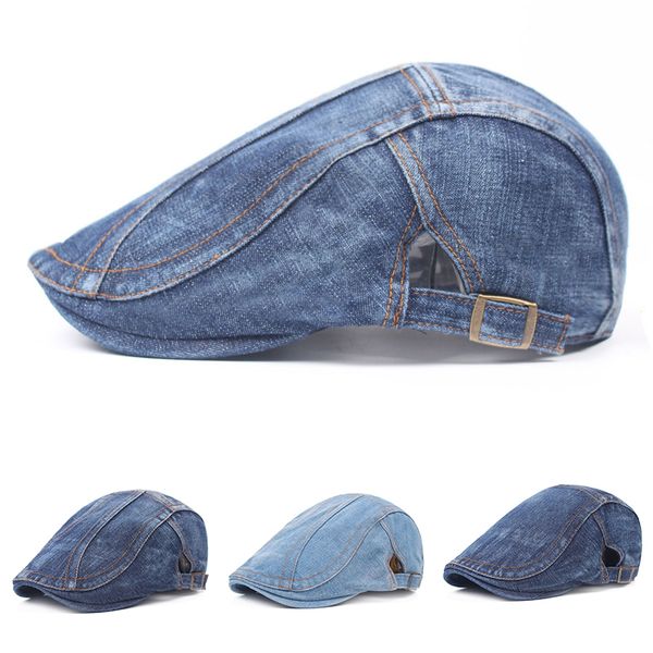 2020 new casual men hat denim beret cap for men flat caps visors sun hat outdoor adjustable berets new male caps, Blue;gray
2020 new casual men hat denim beret cap for men flat caps visors sun hat outdoor adjustable berets new male caps, Blue;gray