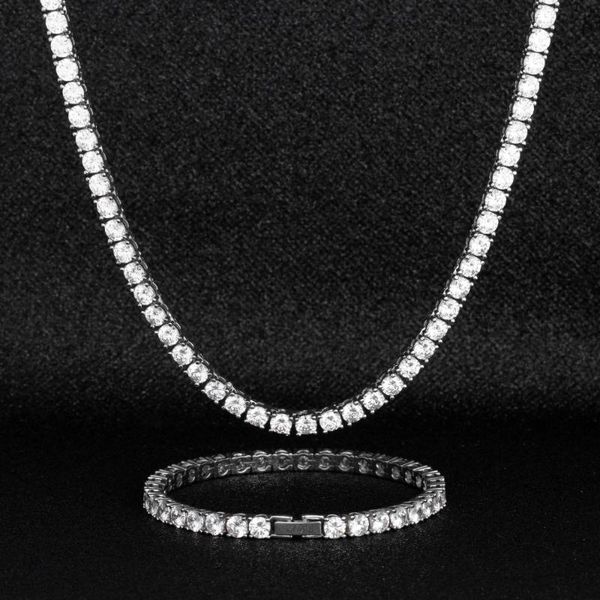 dnschic 4mm 925 tennis bracelet necklace necklace bling charm hip-hop jewelry, Silver
dnschic 4mm 925 tennis bracelet necklace necklace bling charm hip-hop jewelry, Silver