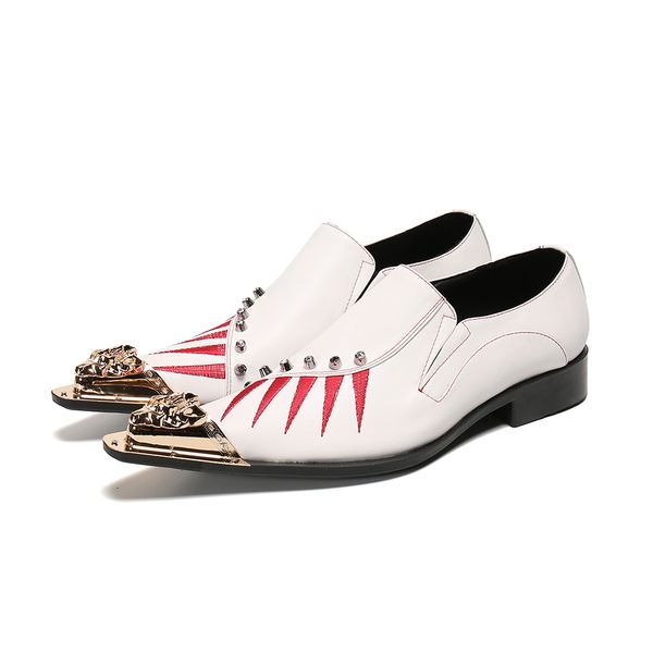 large size 38-47 fashion rivets men party dress shoes white real leather business oxford shoes man italian office shoes footwear, Black
large size 38-47 fashion rivets men party dress shoes white real leather business oxford shoes man italian office shoes footwear, Black