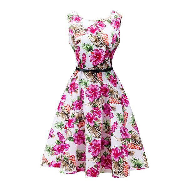 Summer Dress Women Retro Cotton Floral Print 50s 60s Vintage Dress With Belt Sleeveless Elegant Party Dresses Sundress
Summer Dress Women Retro Cotton Floral Print 50s 60s Vintage Dress With Belt Sleeveless Elegant Party Dresses Sundress