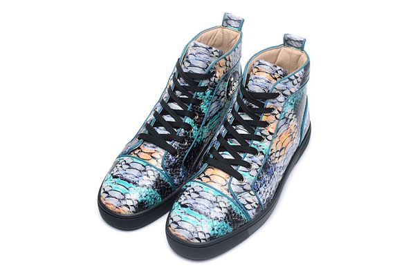 2020 european and american snake pattern high-men's shoes fashion trend red bottom ladies shoes casual sports couple shoes python, Black
2020 european and american snake pattern high-men's shoes fashion trend red bottom ladies shoes casual sports couple shoes python, Black