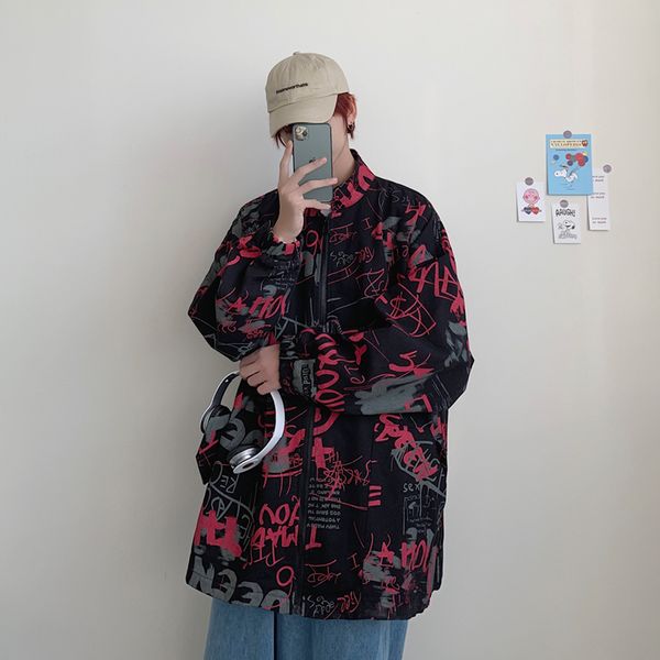 graffiti hip hop jacket men's fashion printed casual cotton jackets mens streetwear wild loose bomber jacket men outwear s-2xl, Black;brown
graffiti hip hop jacket men's fashion printed casual cotton jackets mens streetwear wild loose bomber jacket men outwear s-2xl, Black;brown