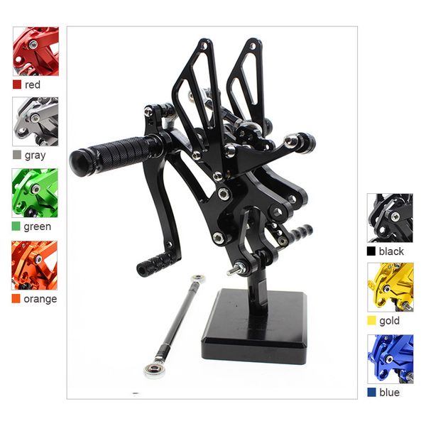 cnc adjustable aluminum motorcycle foot peg rest footpegs pedal rearset footrest rear set for yamaha yzf r1 2004 2005 2006
cnc adjustable aluminum motorcycle foot peg rest footpegs pedal rearset footrest rear set for yamaha yzf r1 2004 2005 2006