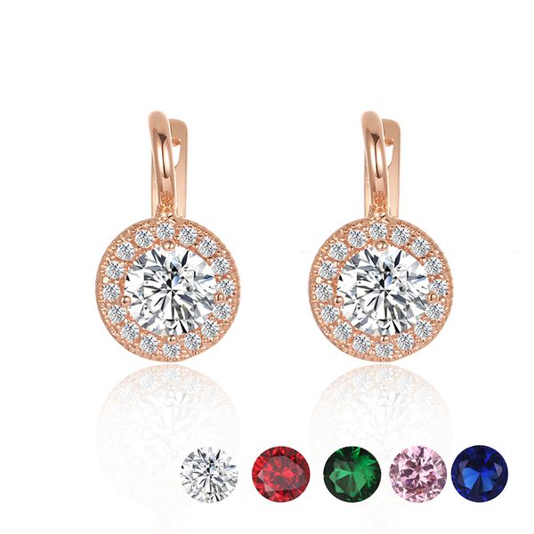 fj women big white royal blue red pink cubic zircon 585 earrings gold color round dangle earrings, Silver
fj women big white royal blue red pink cubic zircon 585 earrings gold color round dangle earrings, Silver