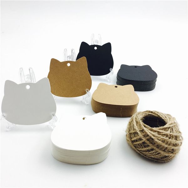 100pcs/lot cat head white black brown kraft paper tags craft blank price hang tag christmas party gift cards 5.2*6.5cm
100pcs/lot cat head white black brown kraft paper tags craft blank price hang tag christmas party gift cards 5.2*6.5cm
