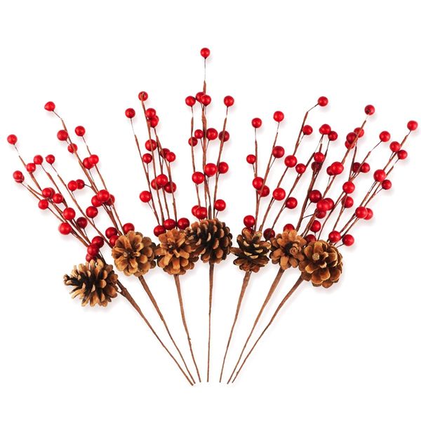 12 pcs simulation berry branch red bubble berry and pine cone set christmas decoration flower arrangement -12 inch
12 pcs simulation berry branch red bubble berry and pine cone set christmas decoration flower arrangement -12 inch
