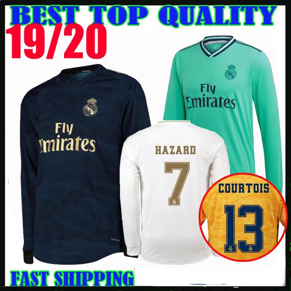 19 20 real madrid long leeve occer jer ey home away third hazard 2019 2020 cami eta de futbol jovic goalkeeper courtoi football hirt, Black;yellow
19 20 real madrid long leeve occer jer ey home away third hazard 2019 2020 cami eta de futbol jovic goalkeeper courtoi football hirt, Black;yellow