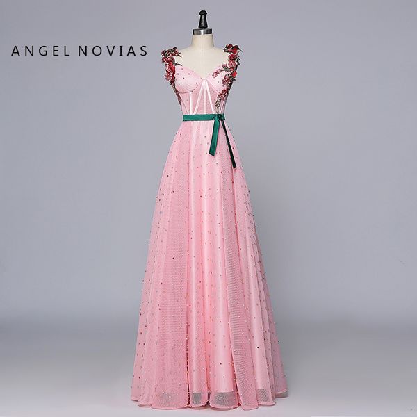 angel novias long real pink lace pearls arabic abendkleider evening dress 2019 with flowers prom gown, White;black
angel novias long real pink lace pearls arabic abendkleider evening dress 2019 with flowers prom gown, White;black