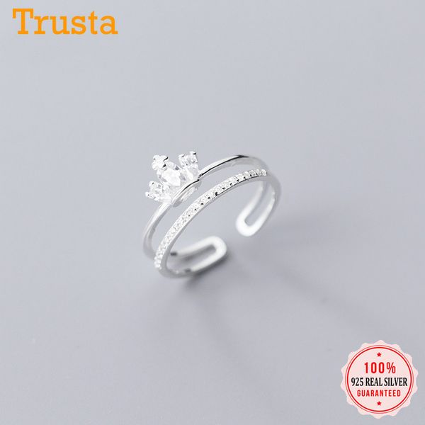 trustdavis authentic 925 sterling silver fashion double-deck crown cz opening rings for women silver 925 ring jewelry gift da782, Slivery;golden
trustdavis authentic 925 sterling silver fashion double-deck crown cz opening rings for women silver 925 ring jewelry gift da782, Slivery;golden