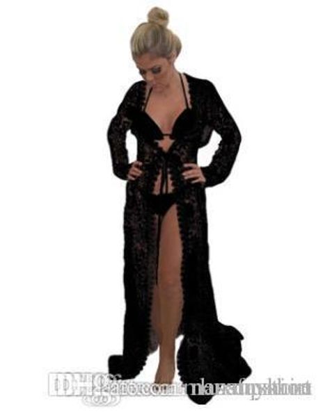 beach lace long cover-ups summer women bikini covers long sleeved swimwear holiday swimdress, White;black
beach lace long cover-ups summer women bikini covers long sleeved swimwear holiday swimdress, White;black