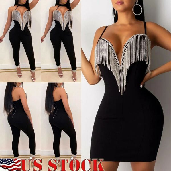 women tassels jumpsuit romper spring autumn sleeveless v neck pants jumpsuit clubwear trousers outfit clothes for female, Black;white
women tassels jumpsuit romper spring autumn sleeveless v neck pants jumpsuit clubwear trousers outfit clothes for female, Black;white