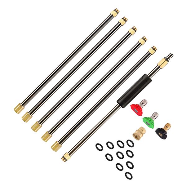 6 pcs stainless steel pressure washer extension wand, 7.5-feet replacement lance, 1/4 inch quick connect, 90 inches in total,4
6 pcs stainless steel pressure washer extension wand, 7.5-feet replacement lance, 1/4 inch quick connect, 90 inches in total,4