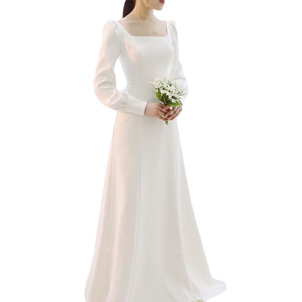 long sleeves winter wedding dresses 2020 satin beach wedding gowns lace up bridal gown ivory white
long sleeves winter wedding dresses 2020 satin beach wedding gowns lace up bridal gown ivory white