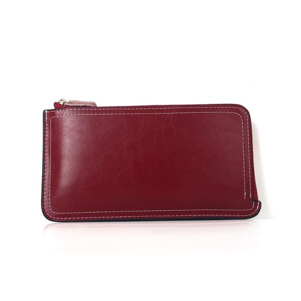 long size wallet zipper open single fold multis card pockets genuine leather cards money clips double thread woman clutches, Black
long size wallet zipper open single fold multis card pockets genuine leather cards money clips double thread woman clutches, Black