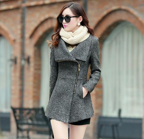 2019 elegant turn down collar winter warm woolen women coat jackets female casual clothing fashion women slim overcoat plus size, Black
2019 elegant turn down collar winter warm woolen women coat jackets female casual clothing fashion women slim overcoat plus size, Black