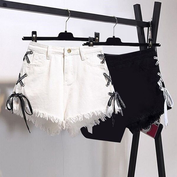 tassel denim shorts women summer lace up jeans shorts casual streetwear short femme plus size s-3xl short pants high loose, White;black
tassel denim shorts women summer lace up jeans shorts casual streetwear short femme plus size s-3xl short pants high loose, White;black