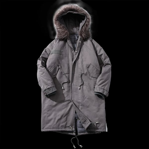 new winter men's coat cotton jacket x-long thickened hooded cotton parkas big wool collar padded warm jacket, Tan;black
new winter men's coat cotton jacket x-long thickened hooded cotton parkas big wool collar padded warm jacket, Tan;black