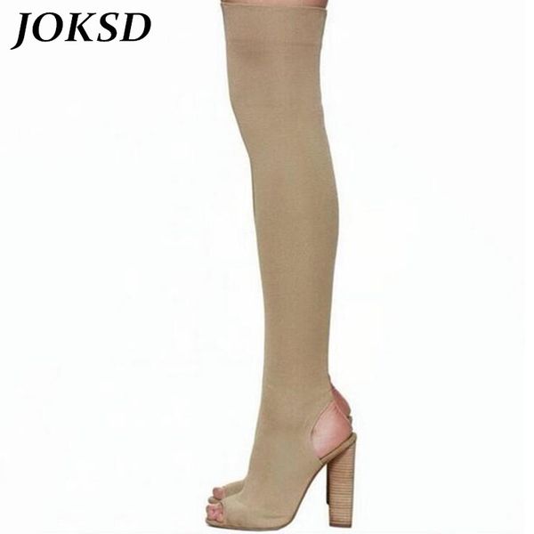 JOKSD 2017 women thigh high boots over the knee high heel boots peep toe heels woman shoes plus size 3-12 botas mujer X61
JOKSD 2017 women thigh high boots over the knee high heel boots peep toe heels woman shoes plus size 3-12 botas mujer X61