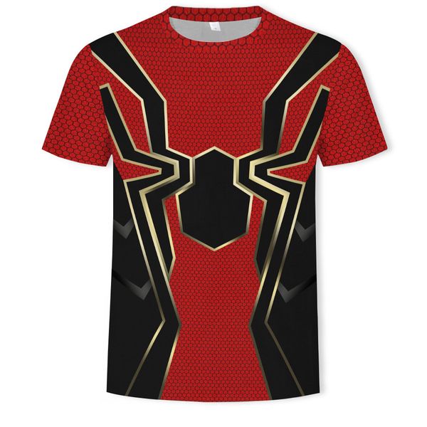 mens designer avengers red spider-man printed loose t-shirt duan xiu, White;black 
mens designer avengers red spider-man printed loose t-shirt duan xiu, White;black