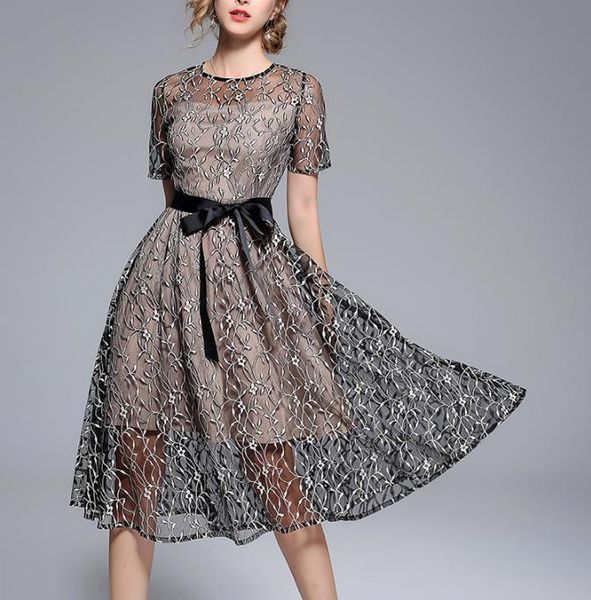 2019 lady european short sleeve casual office party lace elegant dress summer bow dresses women's fashion slim vestidos, Black;gray
2019 lady european short sleeve casual office party lace elegant dress summer bow dresses women's fashion slim vestidos, Black;gray