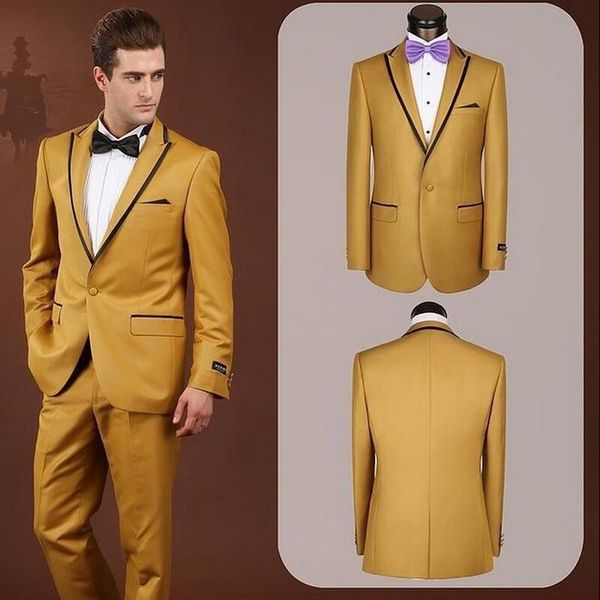 mens suits groom tuxedos peak lapel man suit gold groomsman mens 2 pieces wedding prom suits, White;black
mens suits groom tuxedos peak lapel man suit gold groomsman mens 2 pieces wedding prom suits, White;black