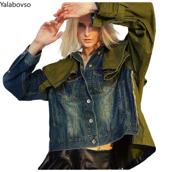 2020 grade high street trench coat for women denim patchwork turtleneck windbreaker punk rave amy green khaki patchwork z3, Tan;black
2020 grade high street trench coat for women denim patchwork turtleneck windbreaker punk rave amy green khaki patchwork z3, Tan;black