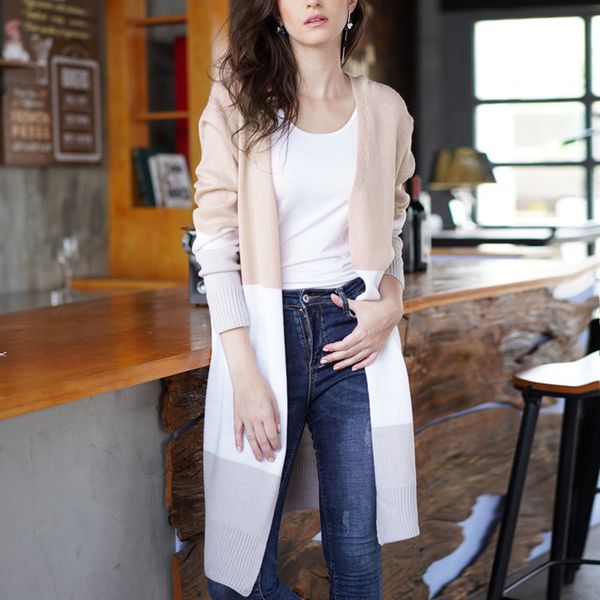 luxury knitted cardigan female sweaters 2019 winter long casaco feminino patchwork modish women sweater coat casual tricot mujer, White
luxury knitted cardigan female sweaters 2019 winter long casaco feminino patchwork modish women sweater coat casual tricot mujer, White